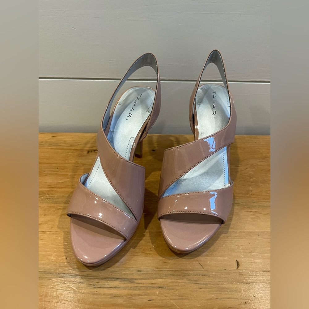 Tahiti TA-BOUNTY 7M Pink Linen Heels New In Box